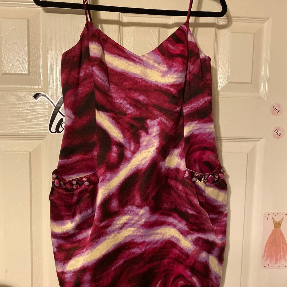 BCBG Mini Dress with Jeweled Pockets